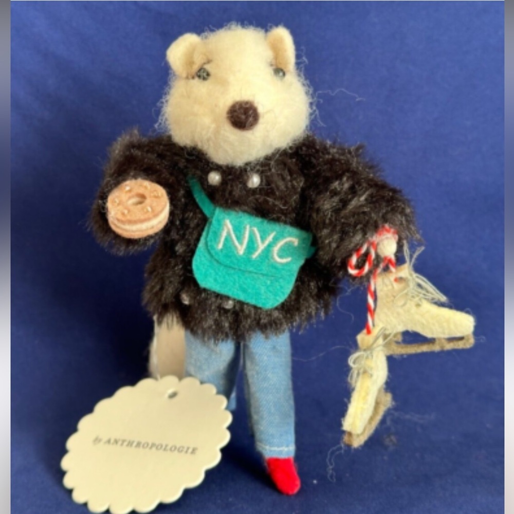Anthropologie New York City Felt Fox Ornament with
